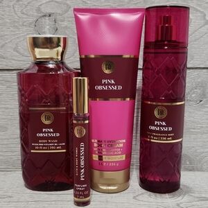 Bath & Body Works Pink Obsessed 4pc Set Body Wash, Cream, Mist, Perfume